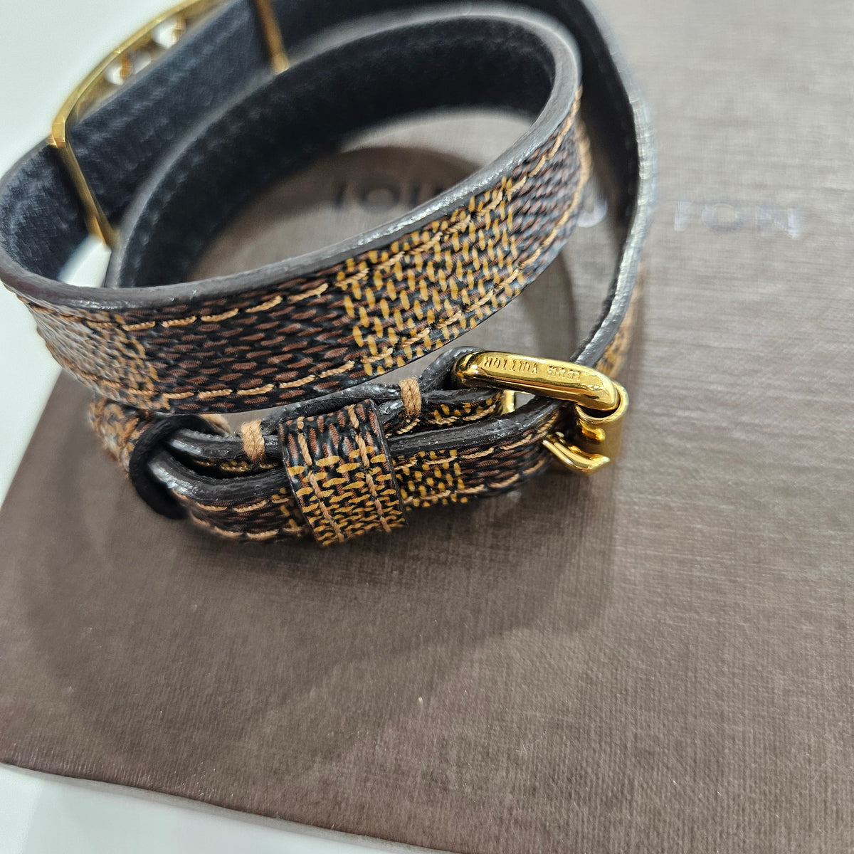 Brown Louis Vuitton Louis Vuitton Damier Ebene Wrap Bracelet, OS