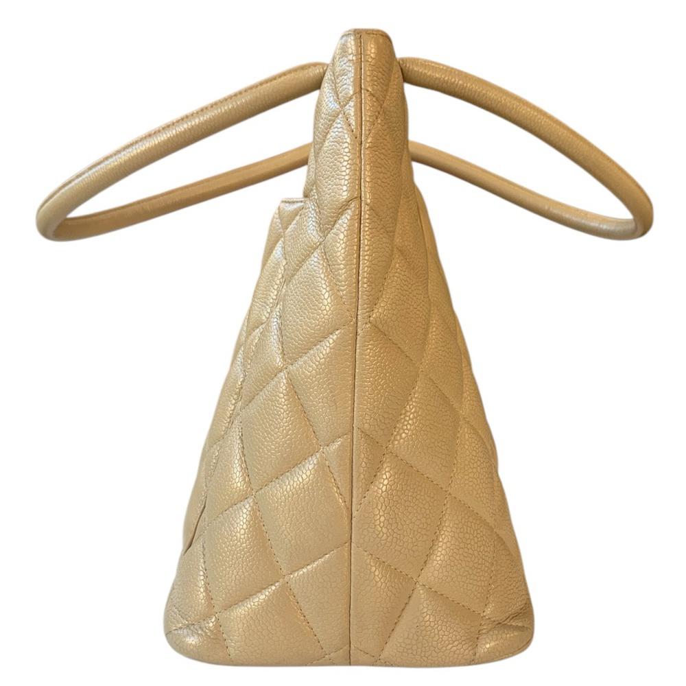 Chanel Champagne Cavier Medallion Tote