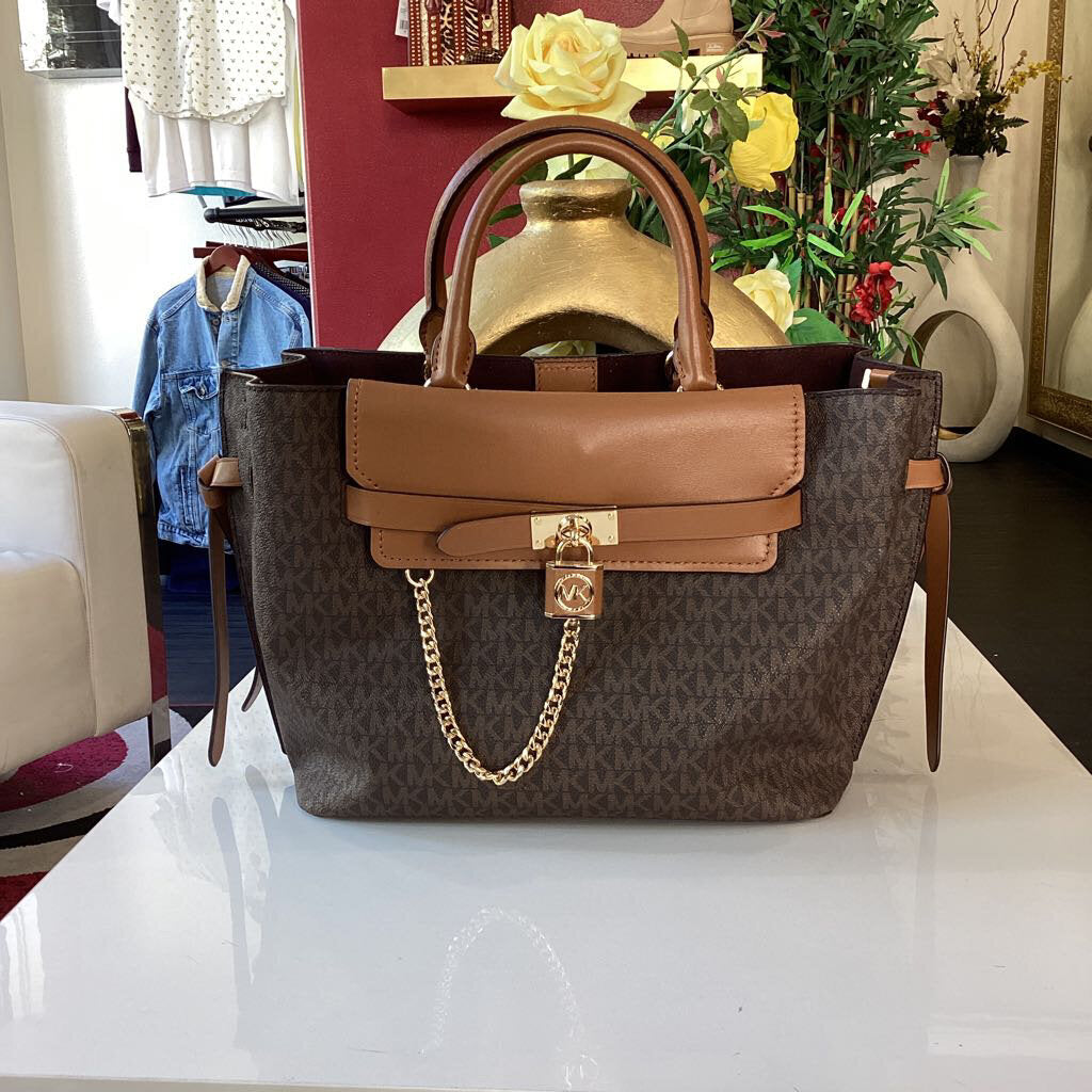 MK Brown Monogram Hamilton Handbag