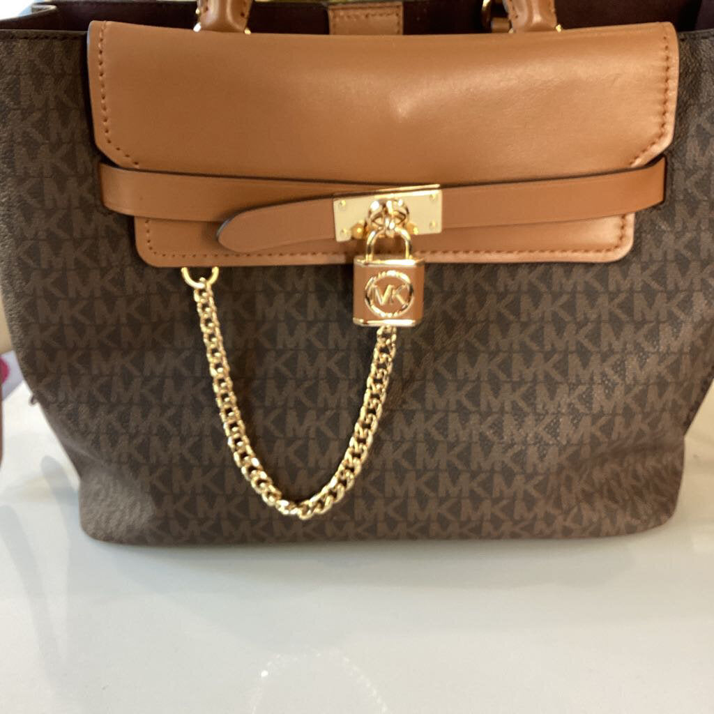 MK Brown Monogram Hamilton Handbag