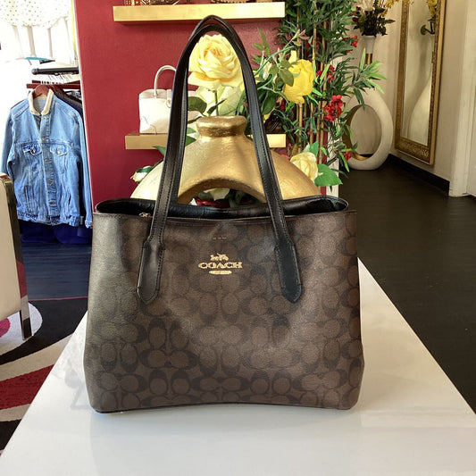 Coach Dark Brown Monogram Tote *est retail $425*