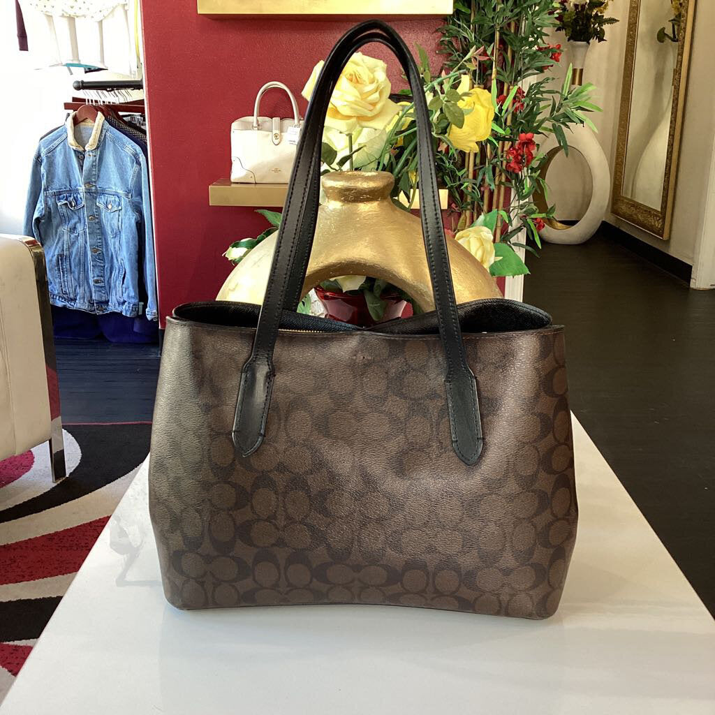 Coach Dark Brown Monogram Tote *est retail $425*