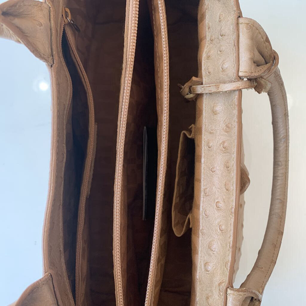 Furla Beige Ostrich Leather Handbag