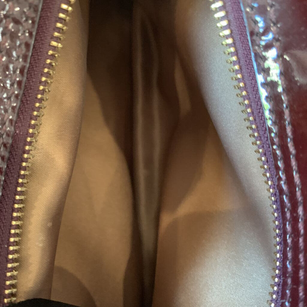 Coach Burgundy Patent Leather Handbag