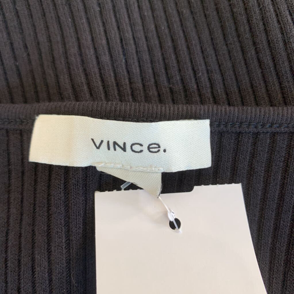 Vince. Black Ribbed Dress