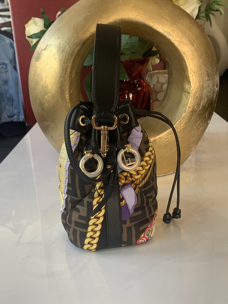 FENDACE FENDI x VERSACE Silk Vitello FF Bucket Bag