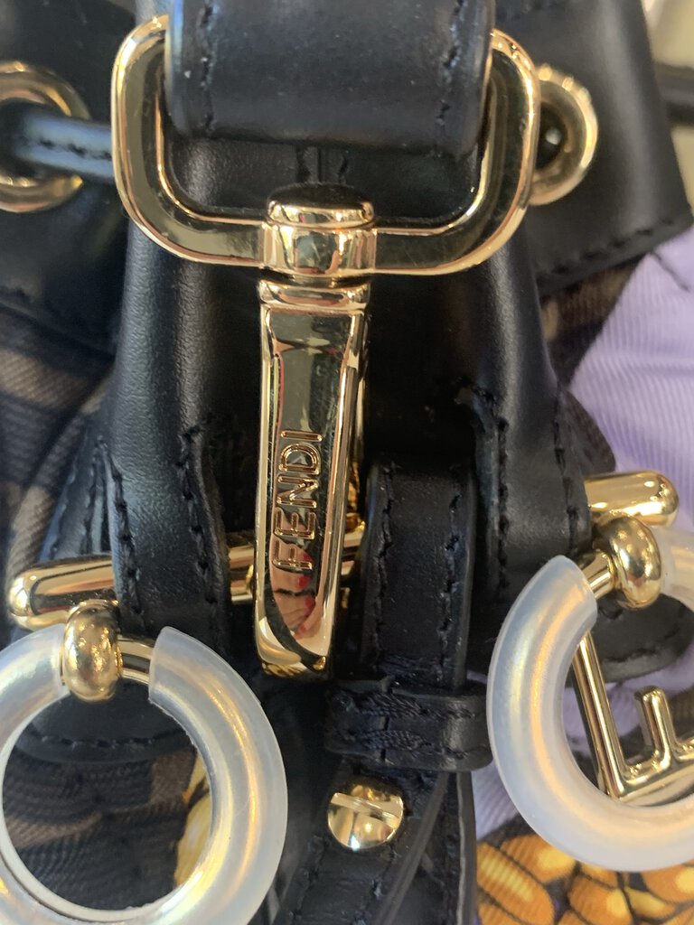 FENDACE FENDI x VERSACE Silk Vitello FF Bucket Bag