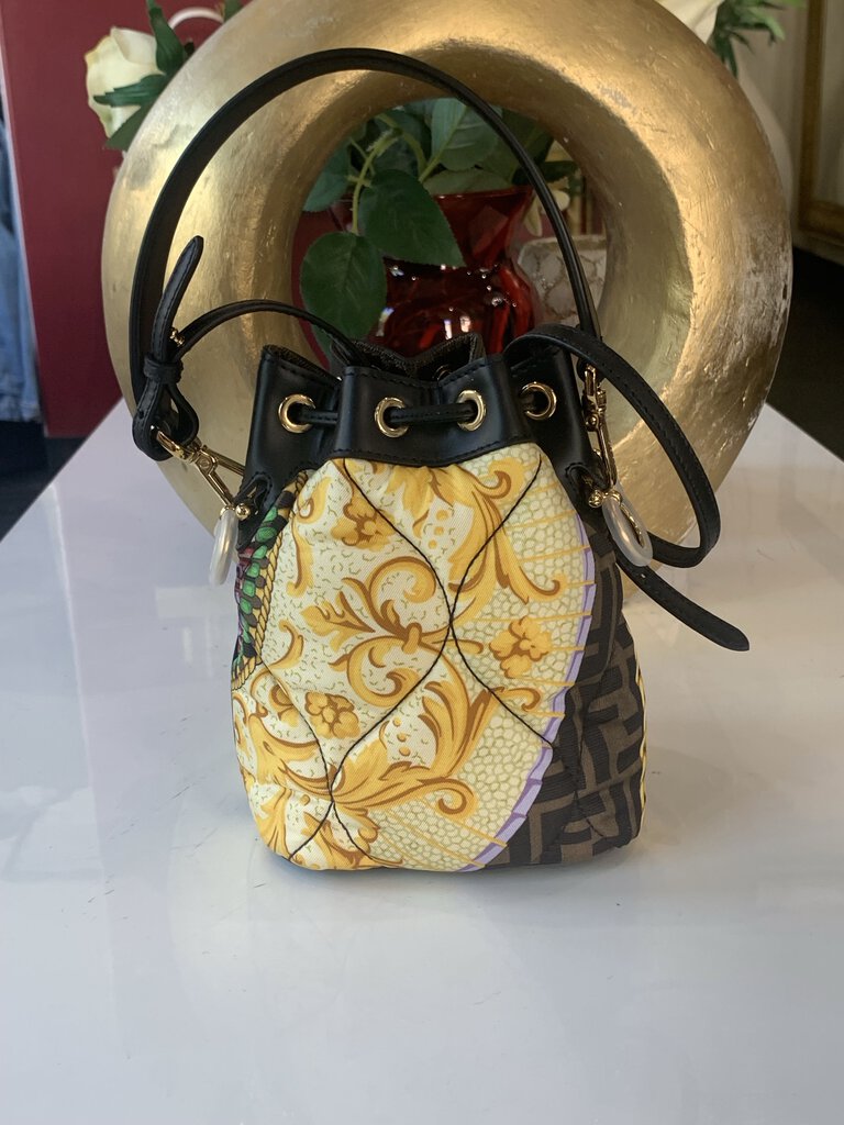 FENDACE FENDI x VERSACE Silk Vitello FF Bucket Bag