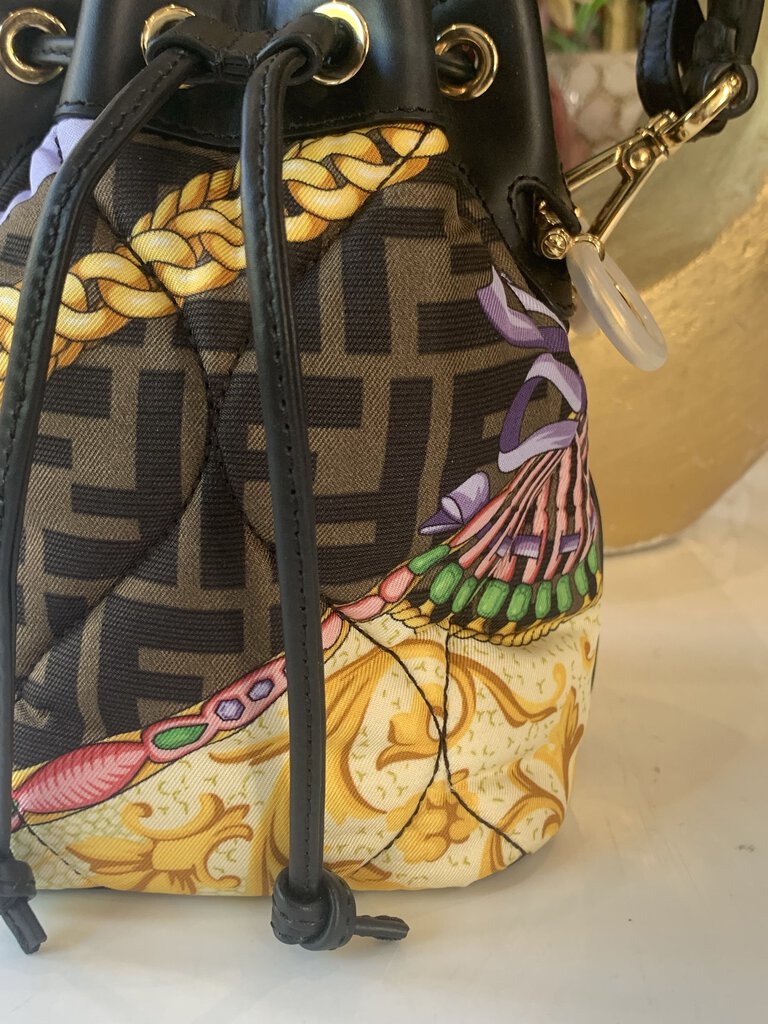 FENDACE FENDI x VERSACE Silk Vitello FF Bucket Bag