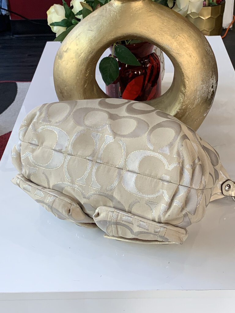 Coach Poppy Signature Khaki/Gold CC Shoulder Bag *AS IS*