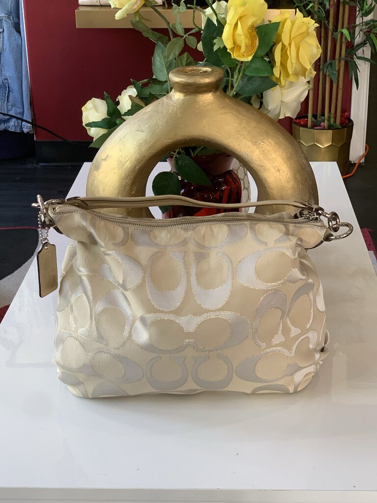 Coach Poppy Signature Khaki/Gold CC Shoulder Bag *AS IS*