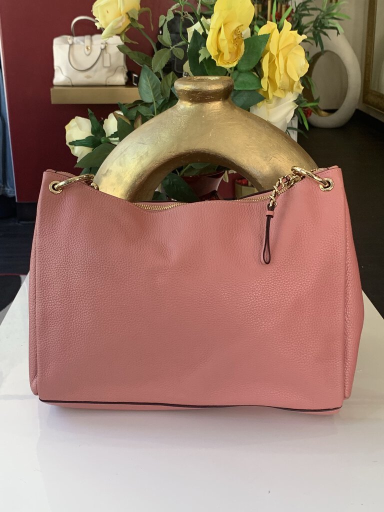 Coach Pink Leather Clarkson Hobo Handbag