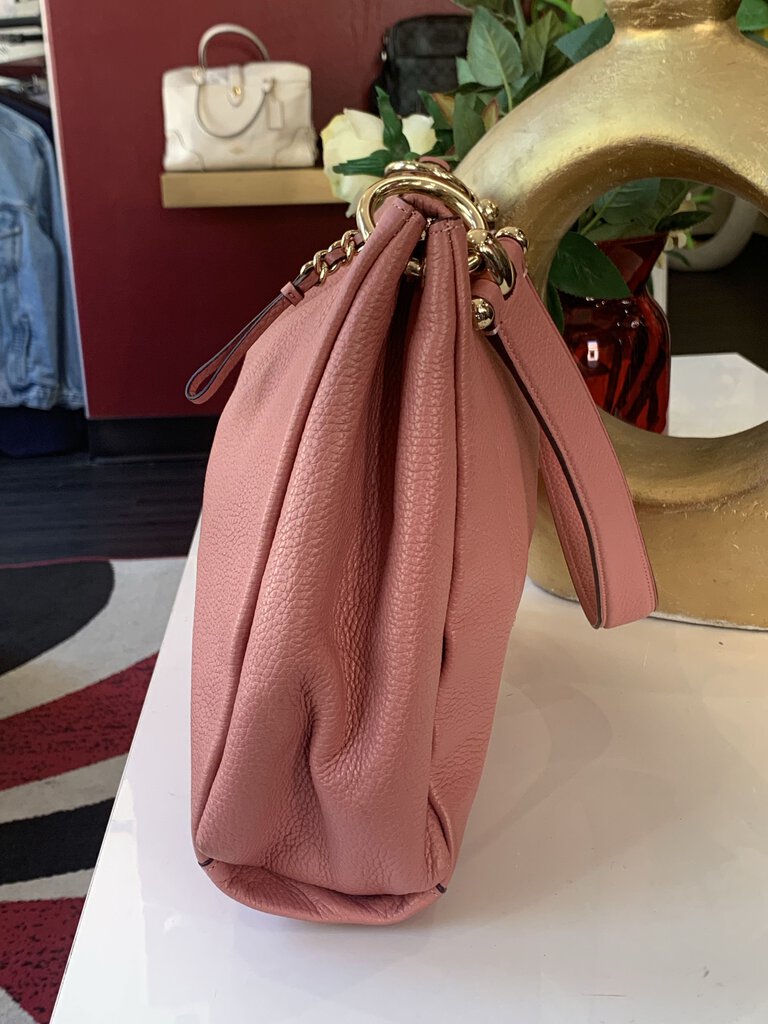 Coach Pink Leather Clarkson Hobo Handbag