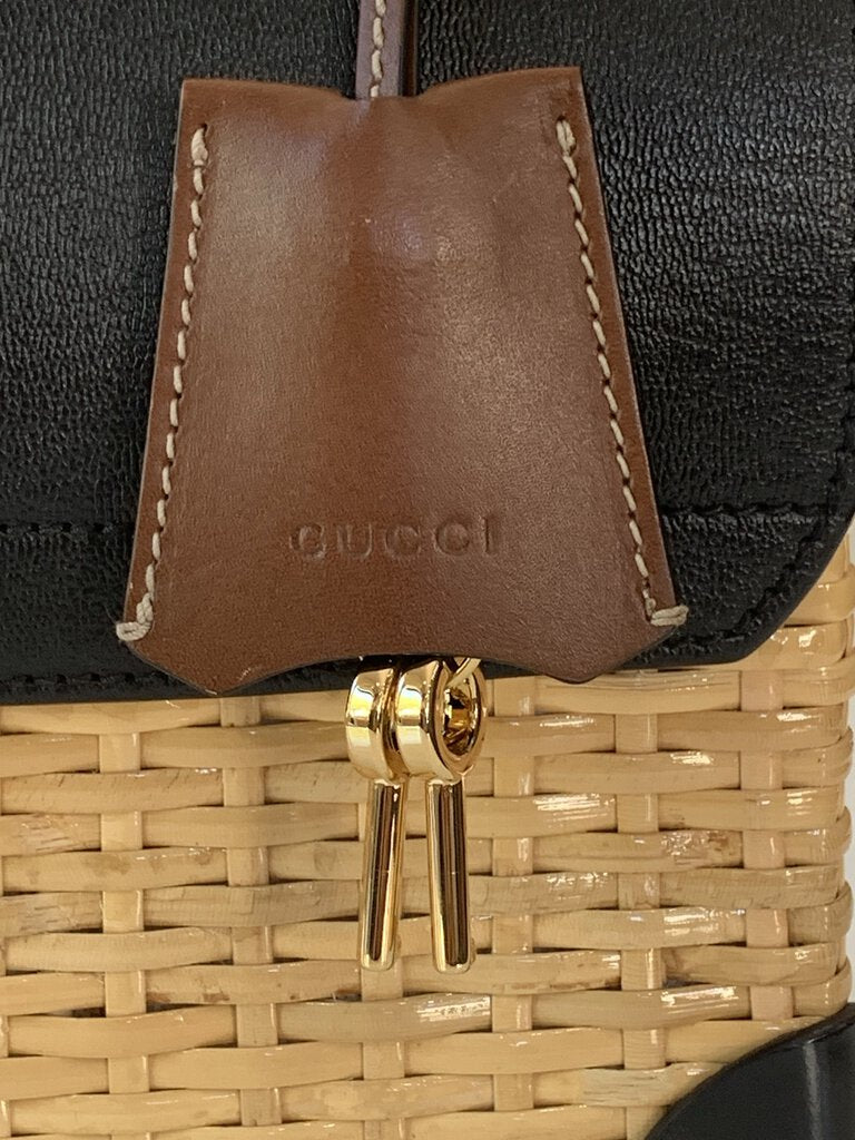 Gucci Japan Exclusive Padlock 2Way Wicker Leather Handbag