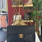 Chanel Black Lambskin Quilted MAXI