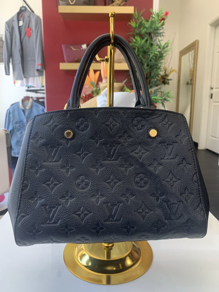 Louis Vuitton Black Monogram Empreinte Leather Montaigne MM Handbag