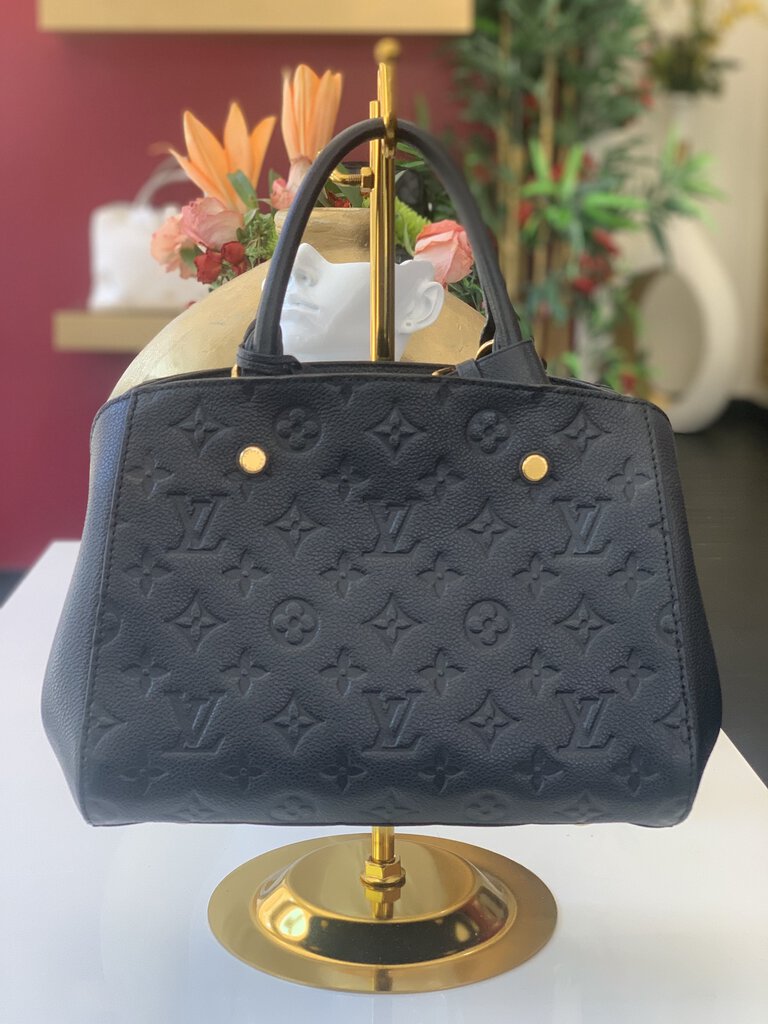 Louis Vuitton Black Monogram Empreinte Leather Montaigne MM Handbag