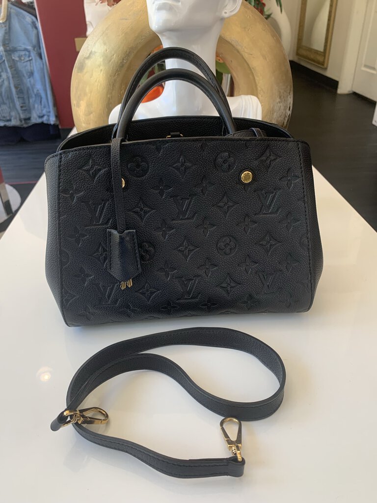 Louis Vuitton Black Monogram Empreinte Leather Montaigne MM Handbag