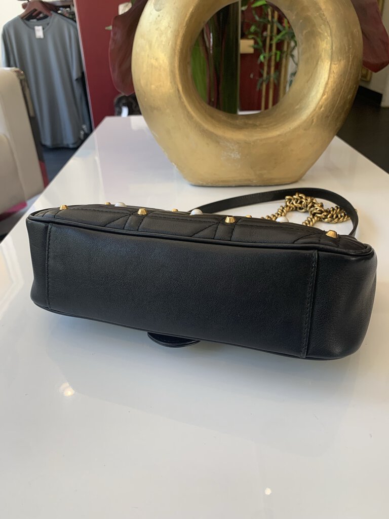 Gucci Black Gold Marmont Pearl Handbag