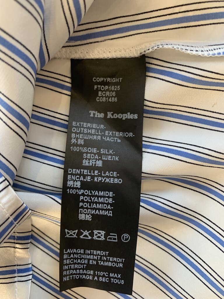 The Kooples Blue Black White Striped S/L Top