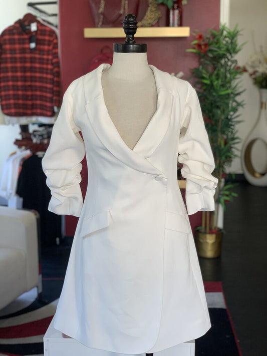 Cinq a' Sept White L/S Blazer Dress