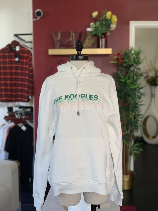 The Kooples White Hoodie w/Green/Pink Letters