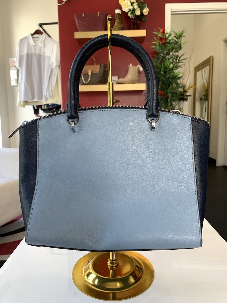 MK Two Tone Blue Leather Handbag