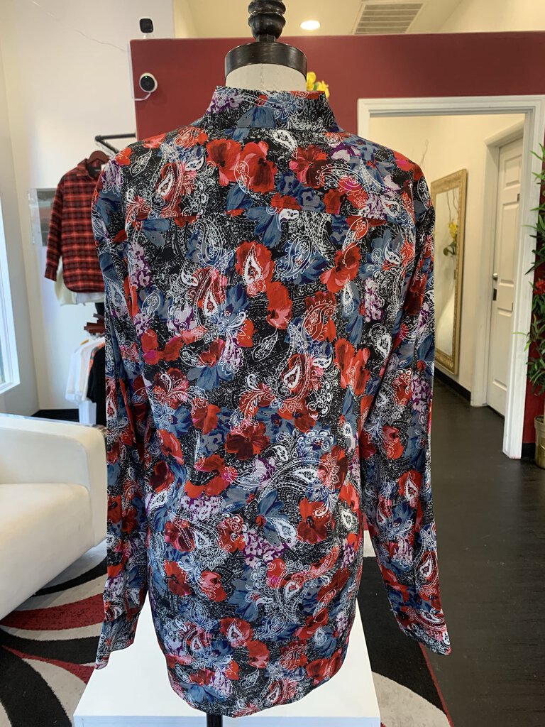 The Kooples Red Blue Black Paisley L/S Button Up