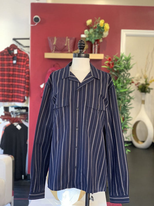 The Kooples Blue/Brown Pinstripe L/S Button Down