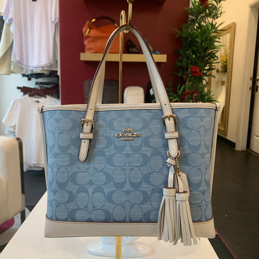 Coach Blue Chambray Mollie 25 Tote