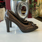 Celine Two Tone Brown Leather Heels