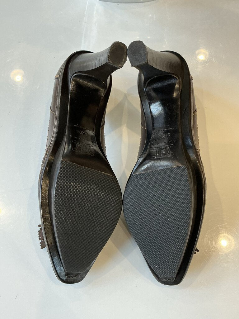 Celine Two Tone Brown Leather Heels