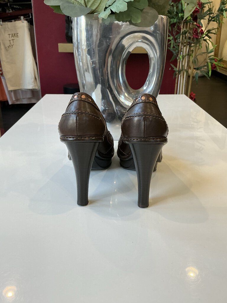 Celine Two Tone Brown Leather Heels