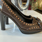 Celine Two Tone Brown Leather Heels