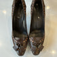 Celine Two Tone Brown Leather Heels