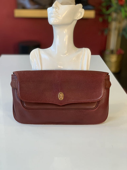 Cartier Vintage 1986 Burgundy Clutch