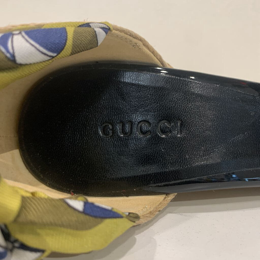 Gucci Green Navy Espidrille Pumps