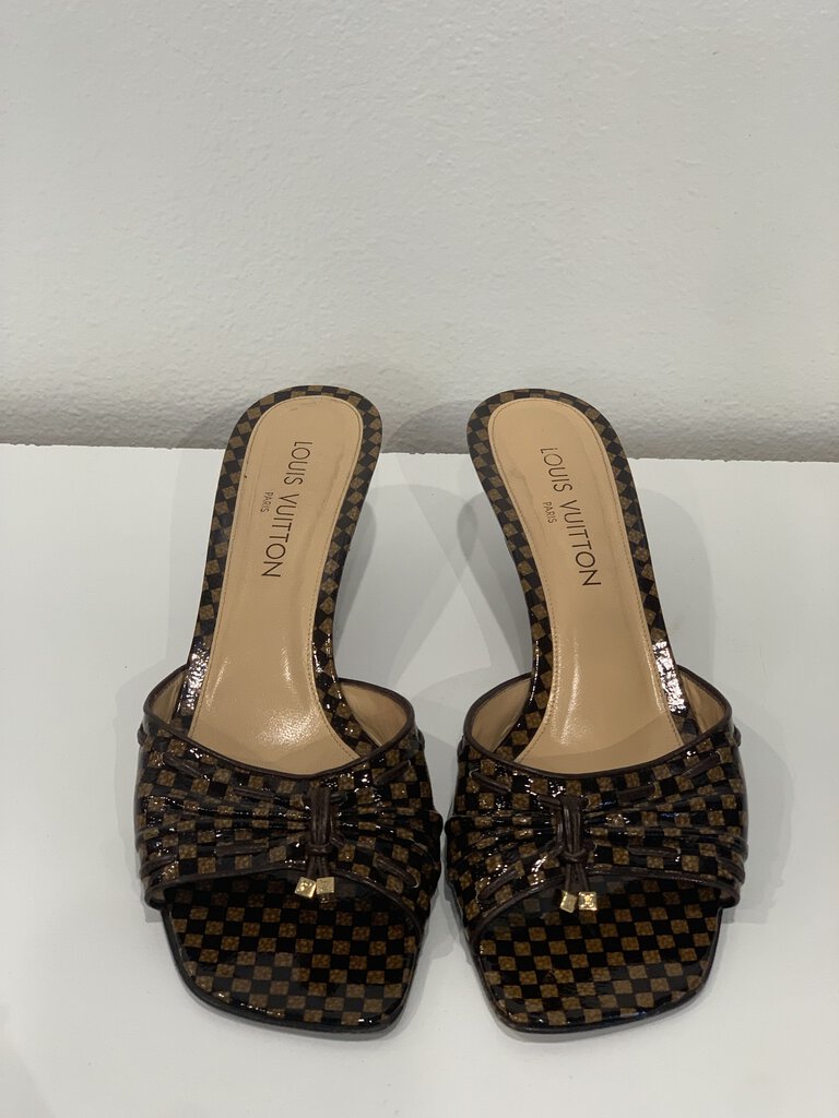 Louis Vuitton Brown Checker Kitten Heel