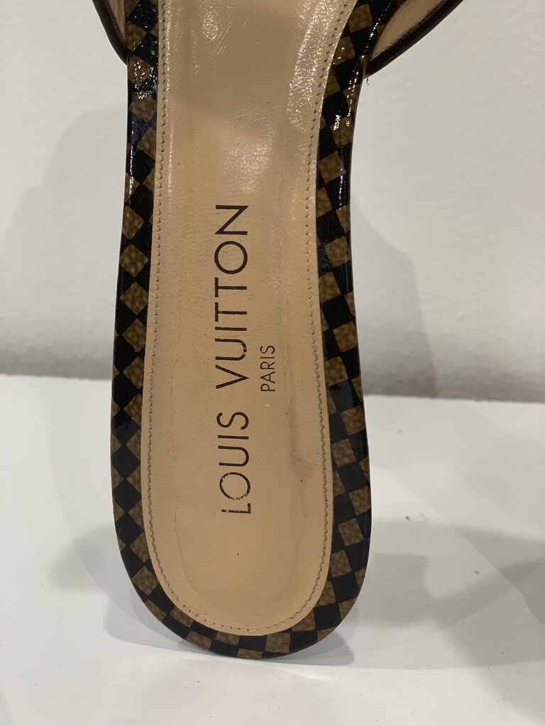 Louis Vuitton Brown Checker Kitten Heel