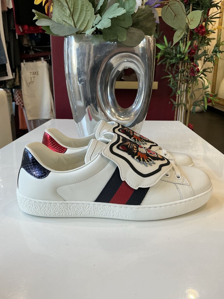 Gucci White Ace Low Top TIGER Sneakers