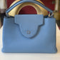 Louis Vuitton Blue Taurillon Capucines MM Shoulder Bag