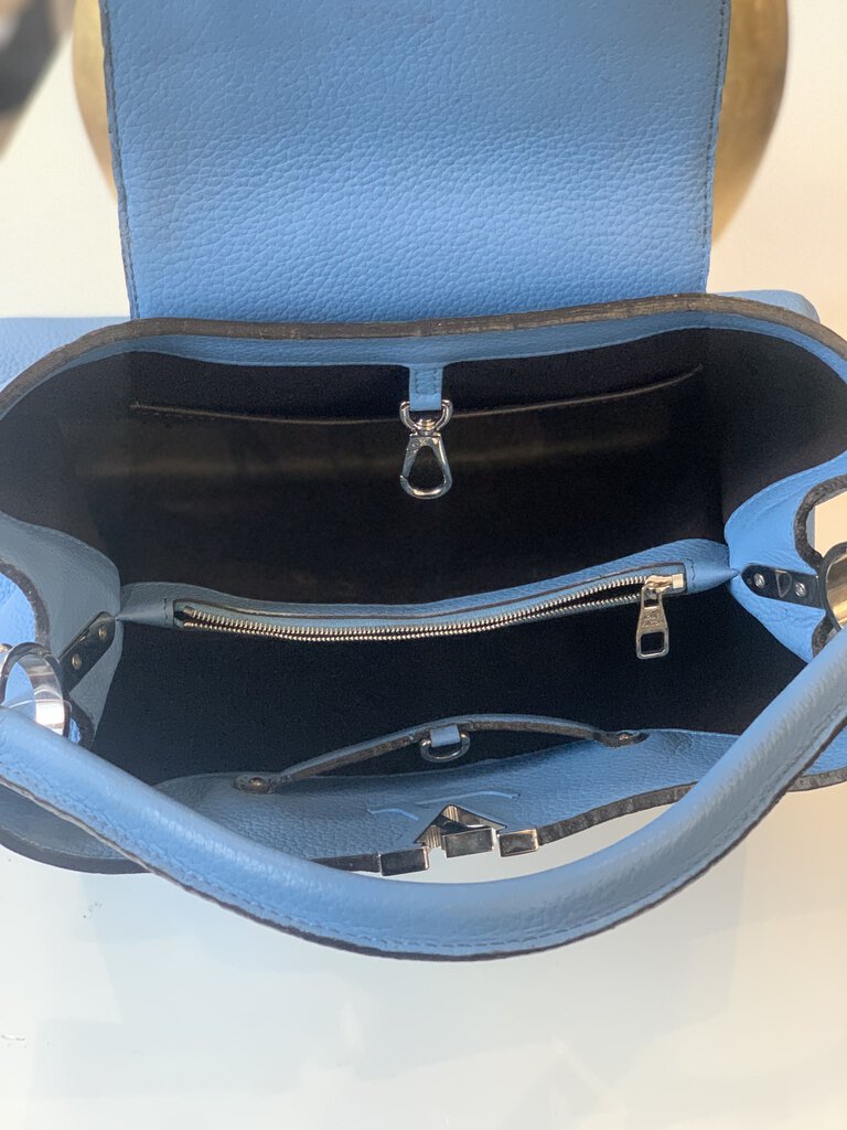 Louis Vuitton Blue Taurillon Capucines MM Shoulder Bag