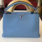 Louis Vuitton Blue Taurillon Capucines MM Shoulder Bag