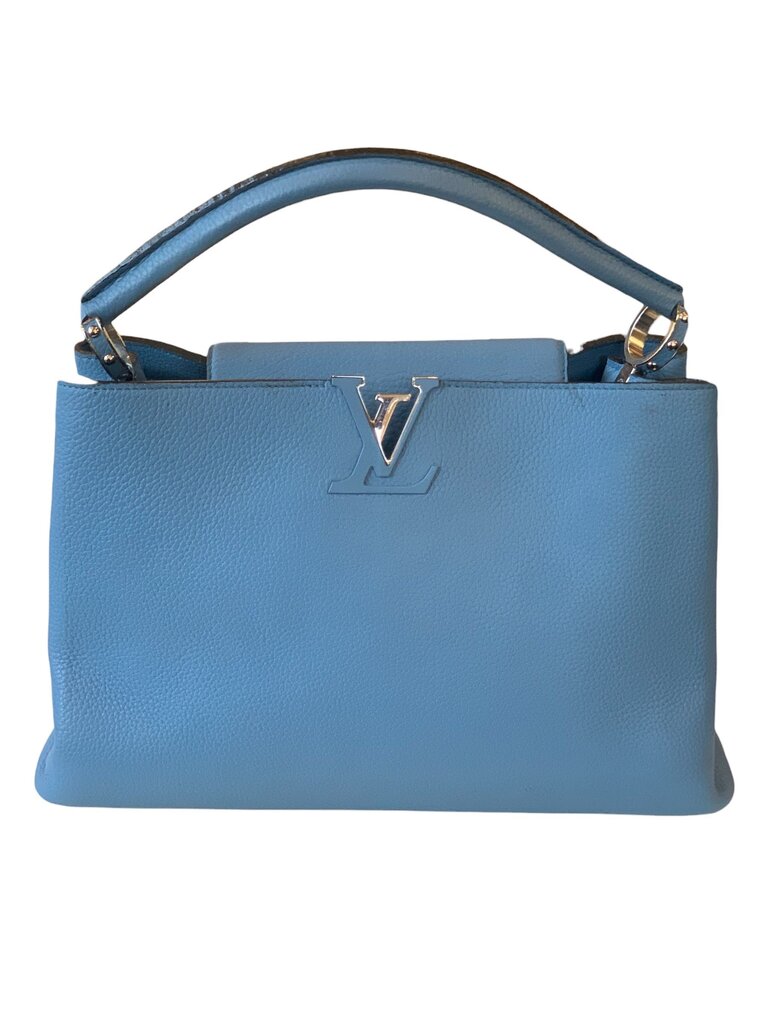 Louis Vuitton Blue Taurillon Capucines MM Shoulder Bag