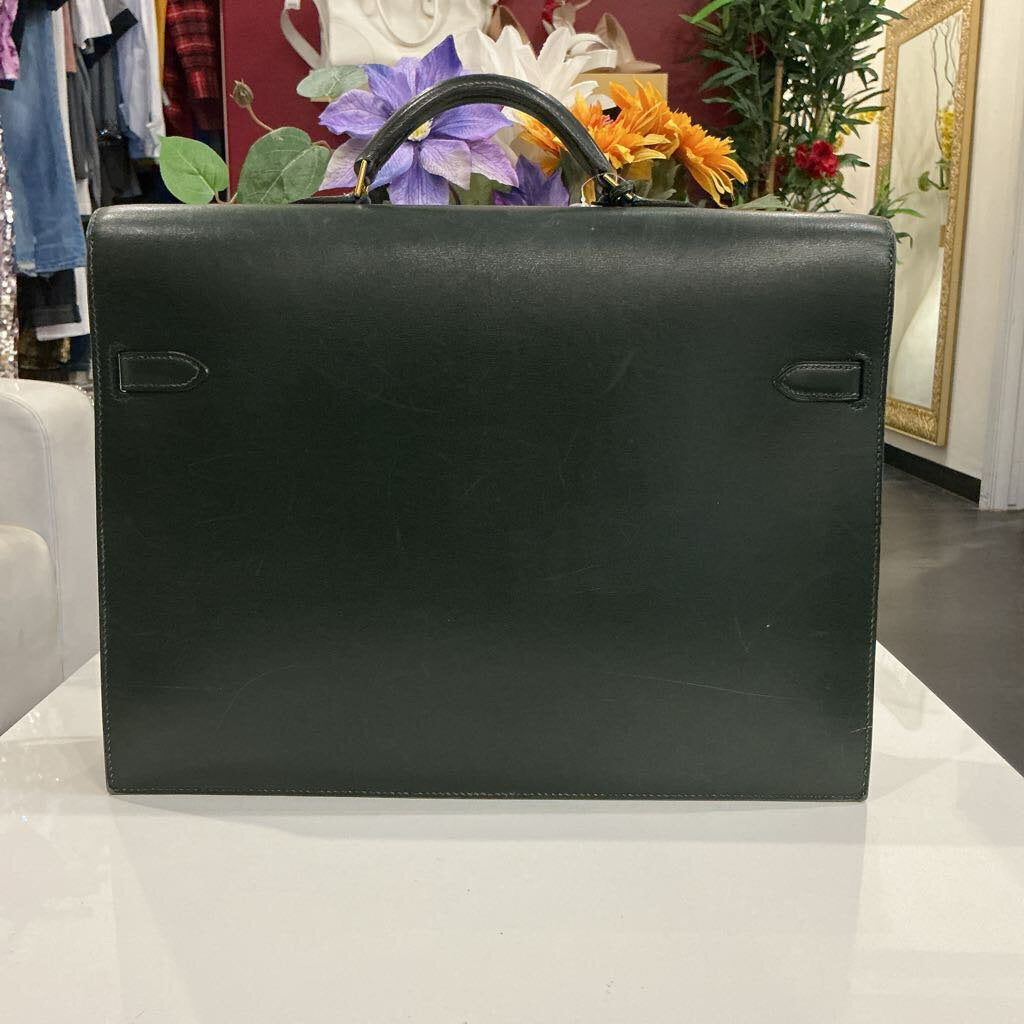 Hermes Vintage 38 Dark Green Kelly Bag