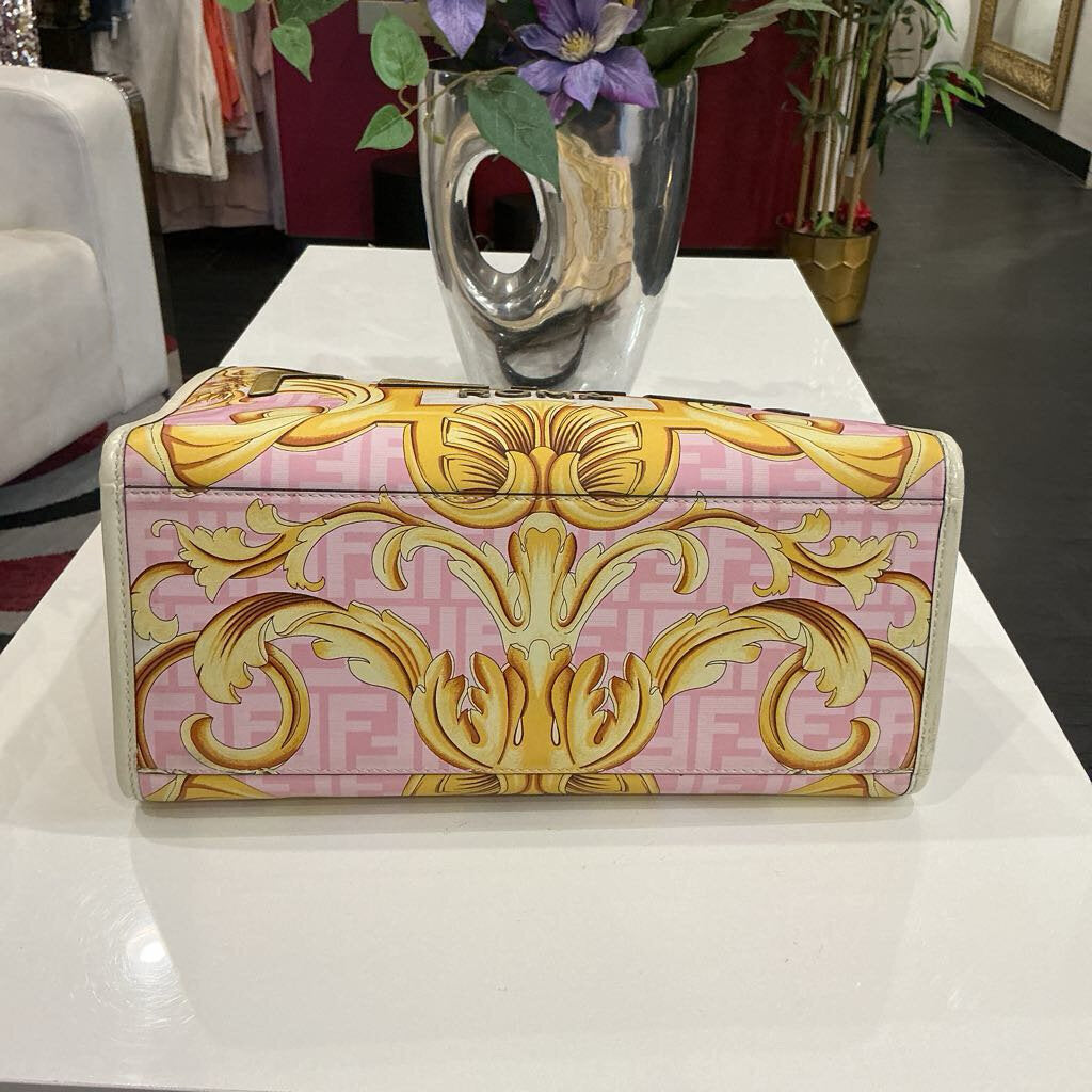 FENDACE White Gold Pink SUBSHINE Leather Tote