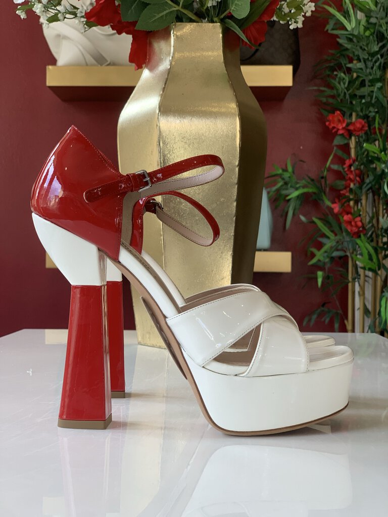 Miu Miu White Red Heels