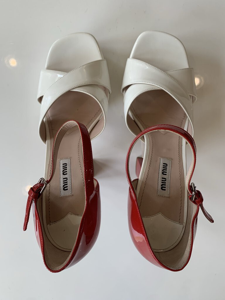 Miu Miu White Red Heels