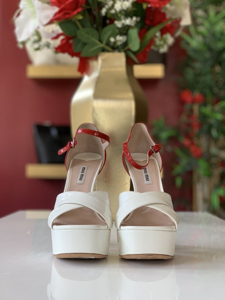 Miu Miu White Red Heels