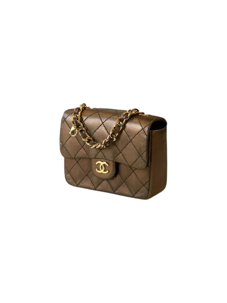 Chanel Bronze Metallic Mini Bag Charm